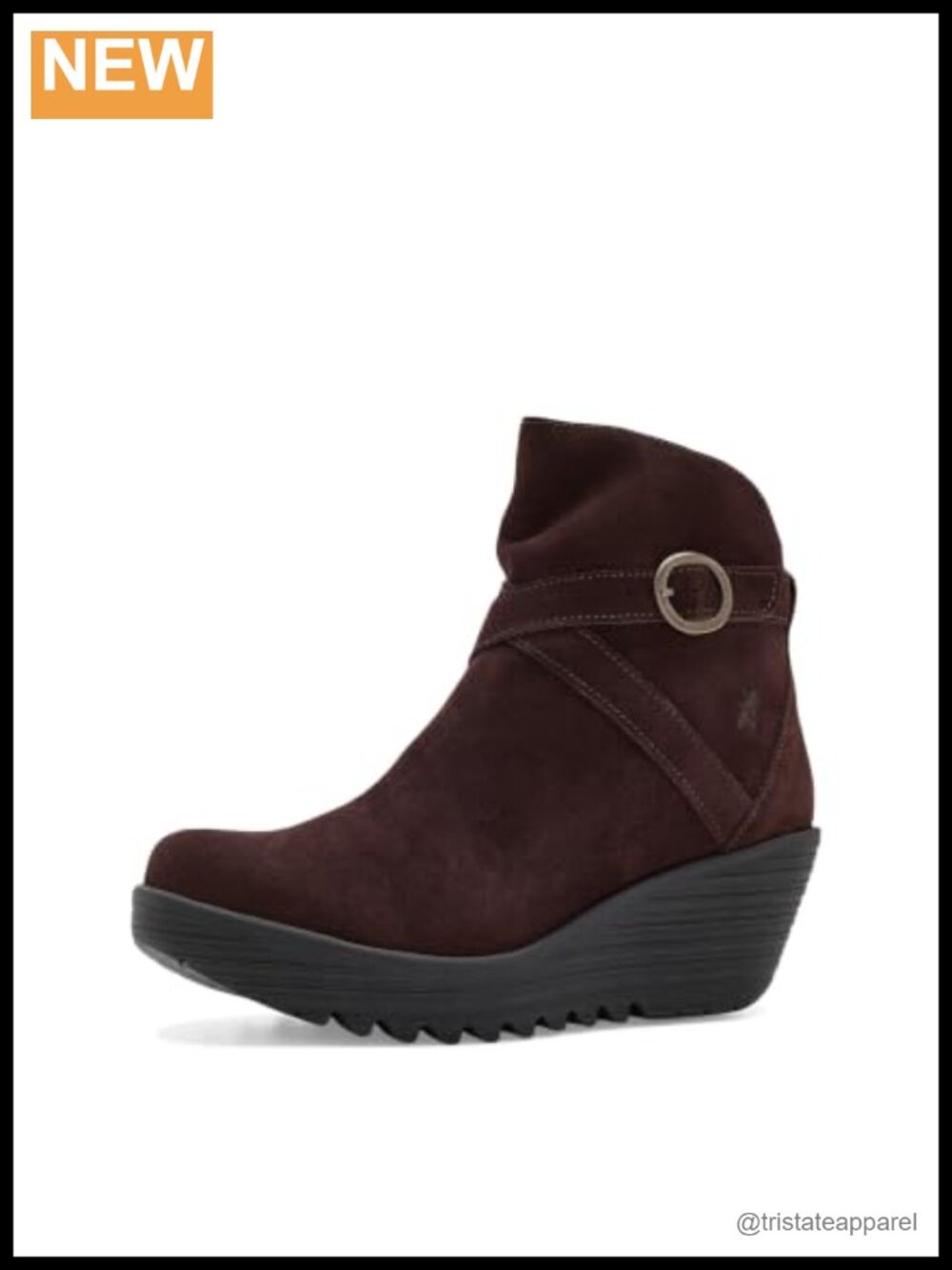 Women's Suede Ankle Boots with Wedge Heel and Side Zipper